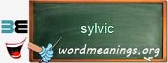 WordMeaning blackboard for sylvic